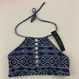 La Blanca Indigo Halter Bikini Top. F19